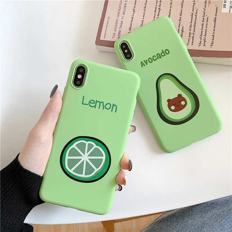 Летние авокадо лимонный чехол для iPhone 5 5S SE 6 6S 7 8 Plus X XS MAX XR мягкие ТПУ Силиконовые