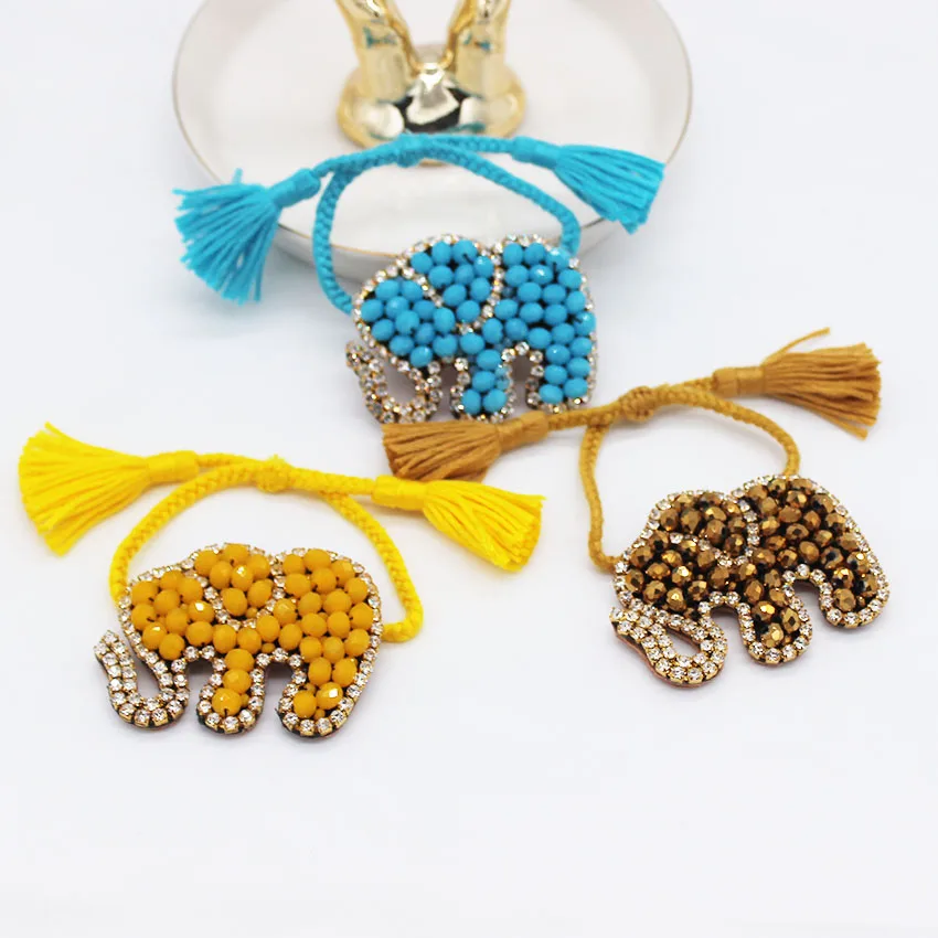 

Fashion temperament personality exaggerated elephant braceletNew Bohemian Rhinestone Mizhu Elephant Bracelet 533