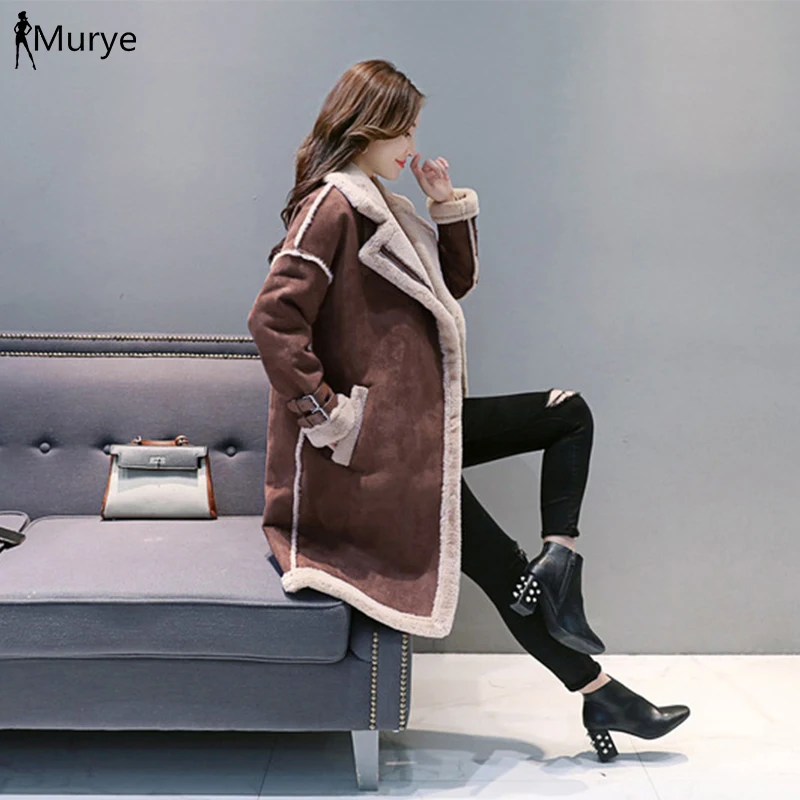 Зимняя женская куртка из овечьей кожи зимняя теплая Толстая ветровка средней