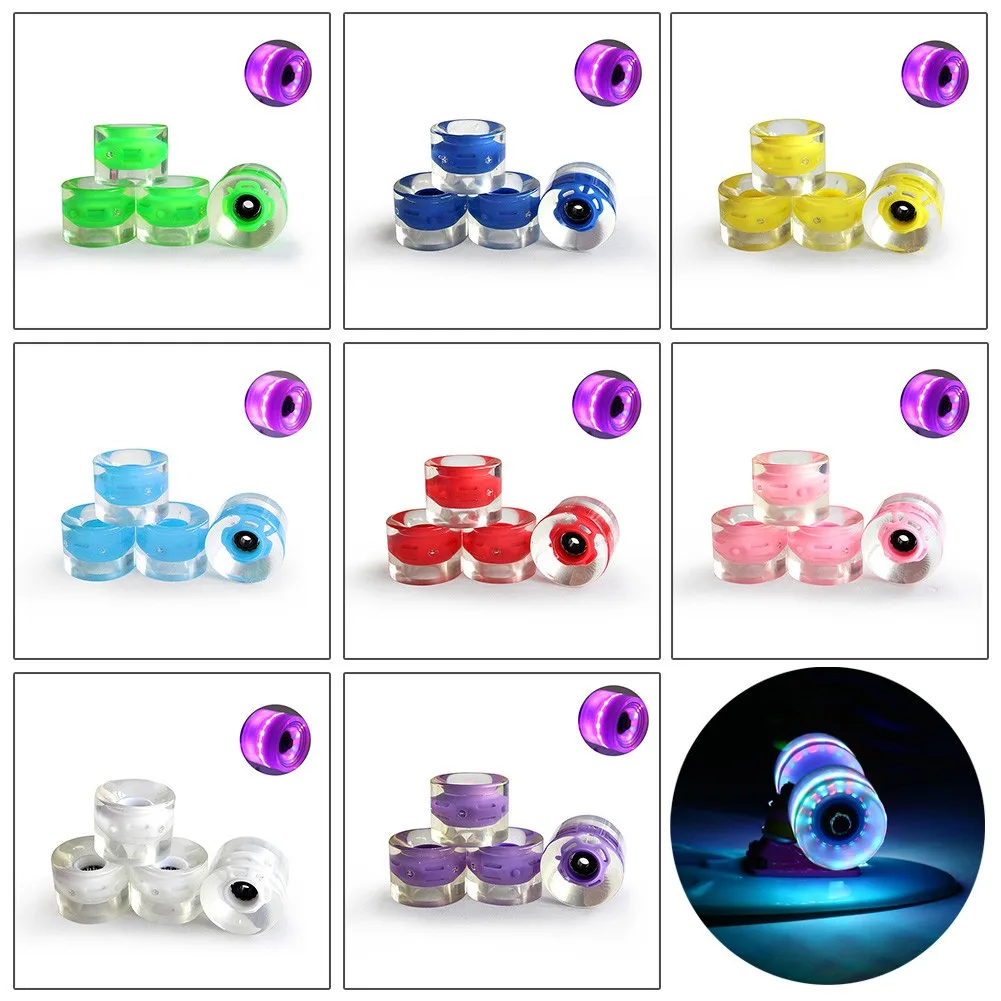 

4 Pcs 60x45mm 78A Soft Longboard Skateboard Flash Wheels Street / Cruiser Wheels For Street Cruising Roller Skating Hoverboard