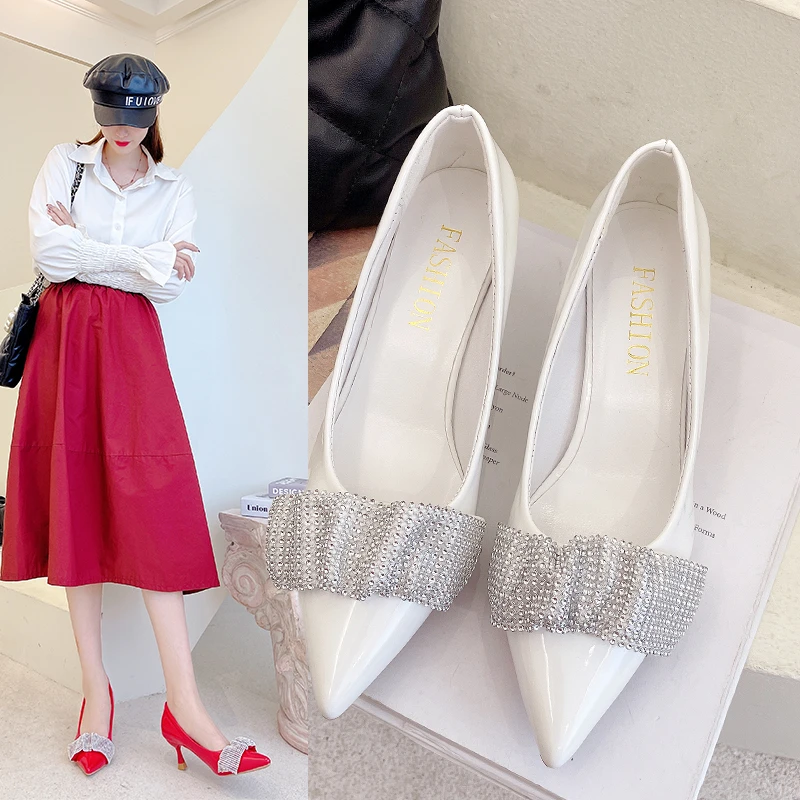 Женские туфли лодочки с острым носком на высоком каблуке 6 см|Женские туфли| |