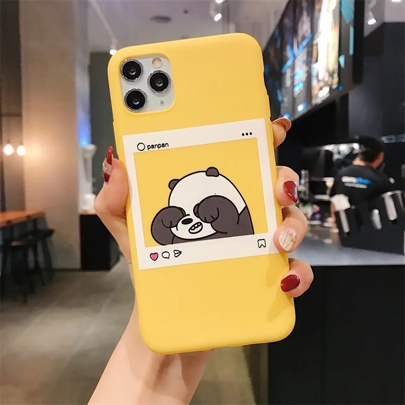 Cute Cartoon Funny Bear Panda Pattern Phone Case For iphone 11 Pro Max X XS XR 6 6S 7 8 Plus Soft TPU Back Cover Cases | Мобильные