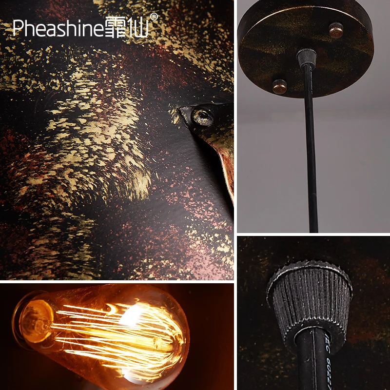 Retro nostalgic iron rust color single head chandelier heavy industry wind aisle staircase restaurant creative lamp | Лампы и