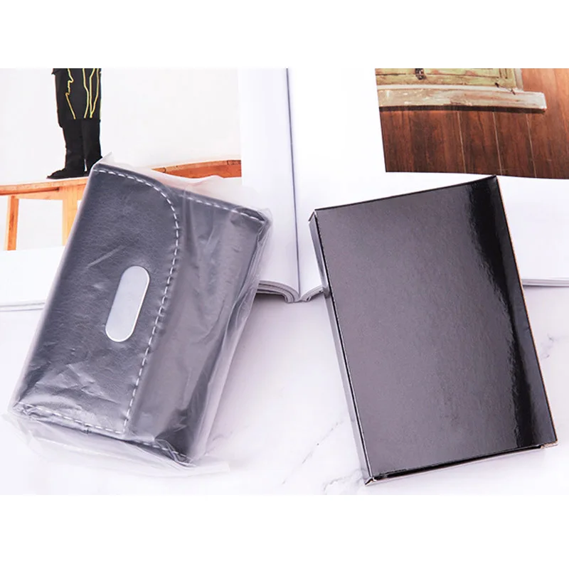 

Itapkris Leather Card Holder Men Credit Card Holder Wallet Bank Credit Card Case ID Holders Women Cardholder Porte Carte Black