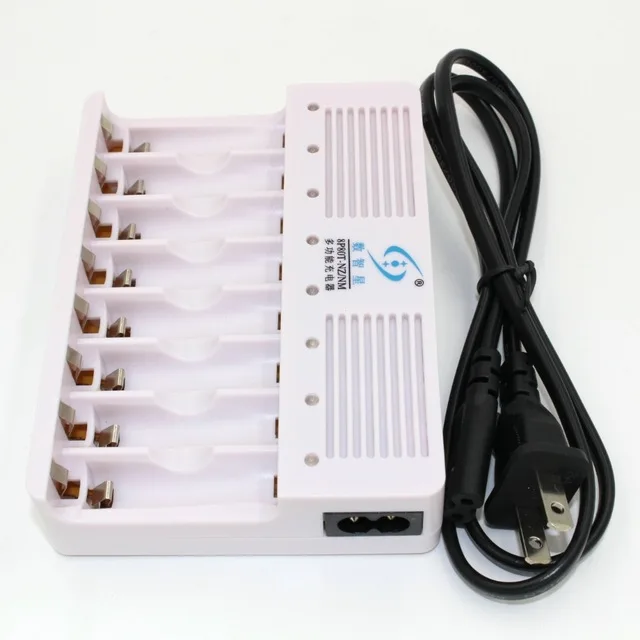 

NEW 8 ports channels tanks1.2v Ni-MH and 1.6v NiZn aa aaa Rechargeable BATTERY CHARGER auto stop charging overcharge protect