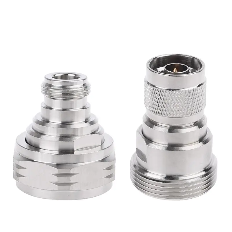 

L29 7/16 DIN Male Plug to N Female Jack RF Straight Adapter Connector Metal Converter Easy Installation