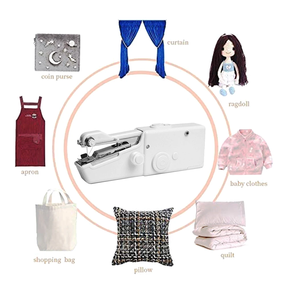 Портативная мини ручная швейная машина бытовая Электрический стежок набор для