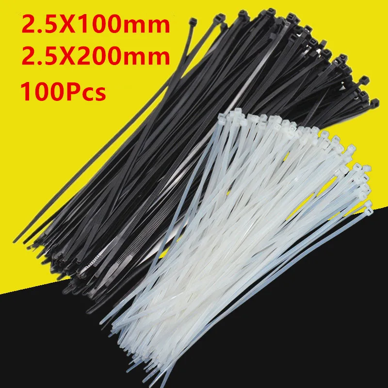 100 шт. ремонтные фиксированные кабельные стяжки на молнии зажимы для
