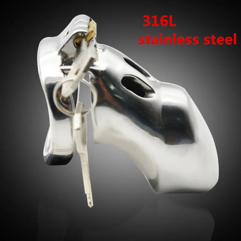 For Man Penis Training 316L Stainless Steel Male Chastity Cage with Arc-shaped Cock Ring Penis Ring Male Chastity Devices G210