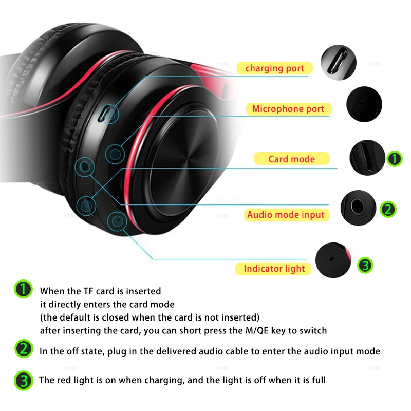 

2020 Colorfuls earphones Wireless Headset Stereo headphones Bluetooth Headset with Mic Support TF Card FM Radio Phone Calls