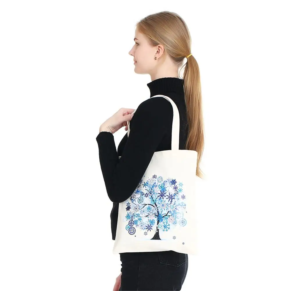 

Diamond Painting Shopping Bag Crystal Diamonds Painting Handbag Handmade Art Diamond Drawing for Home and Shop Wall Decoration