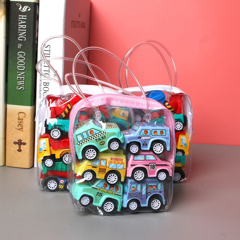 

6pcs/bag Car Model Toy Pull Back Car Toys Mobile Vehicle Fire Truck Taxi Model Kid Mini Cars Boy Toys Gift Diecasts Toy