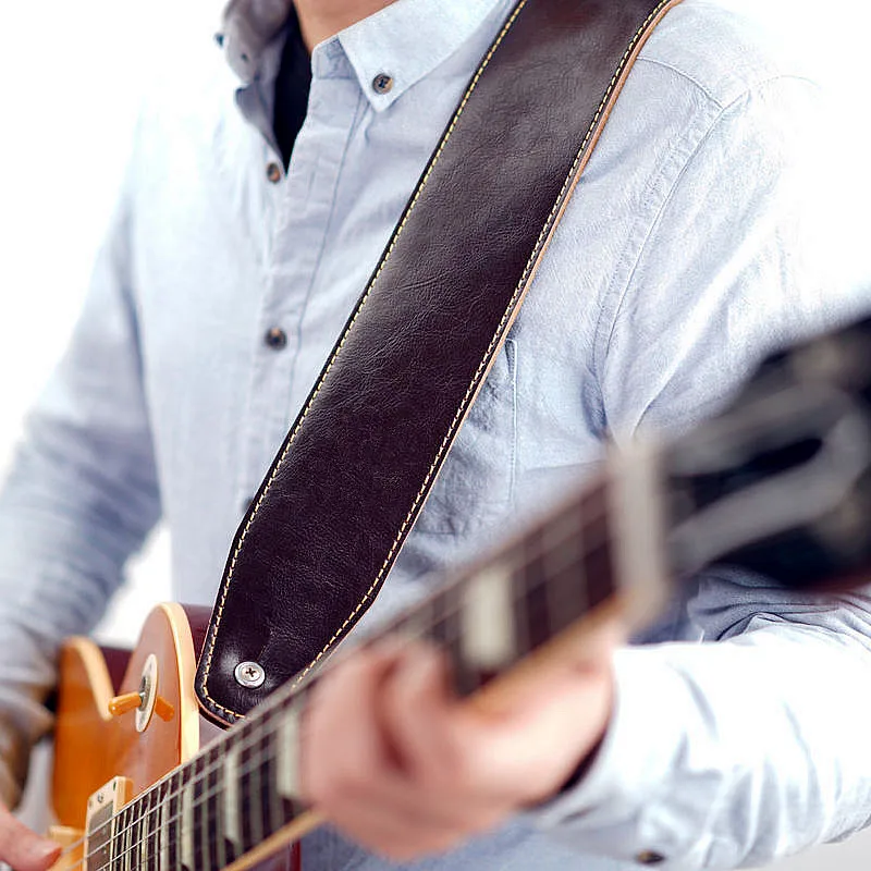 Ремешок из воловьей кожи для акустической электрической бас гитары черные