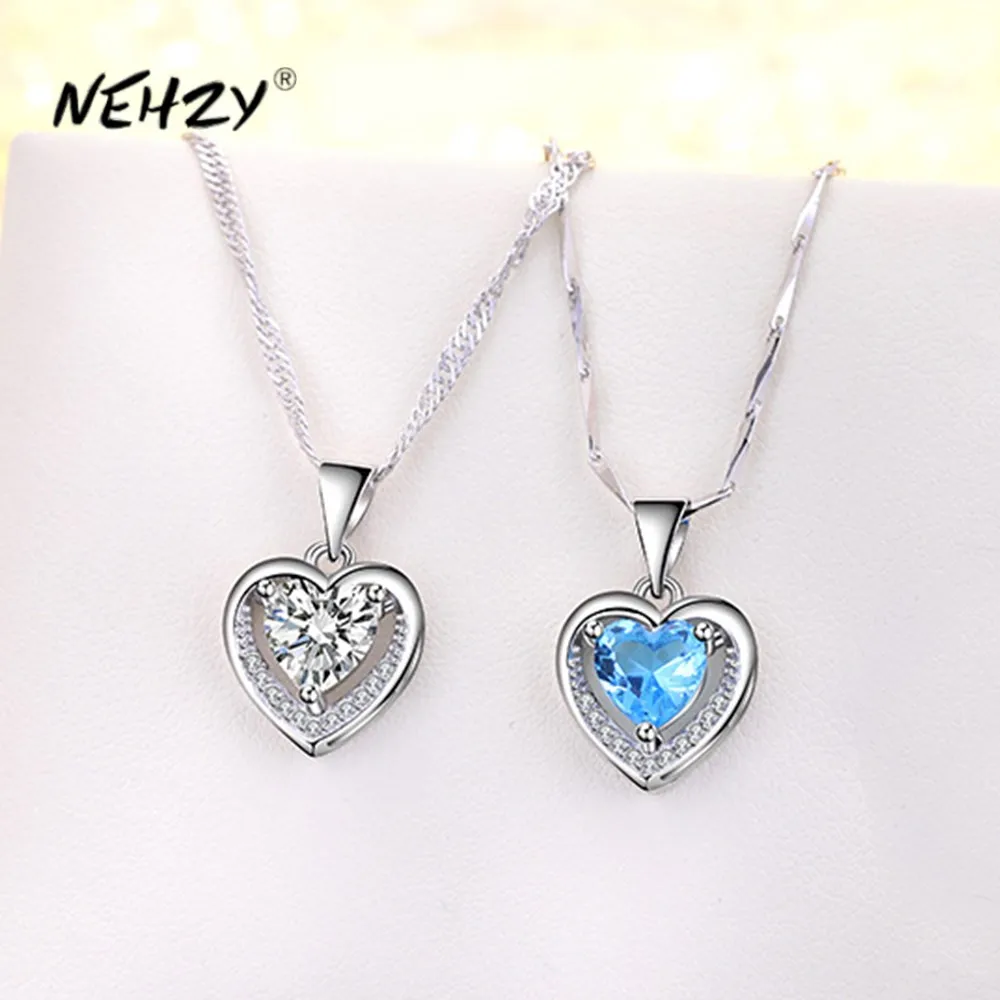 Женское ожерелье с подвеской в форме сердца из стерлингового серебра 925 пробы |