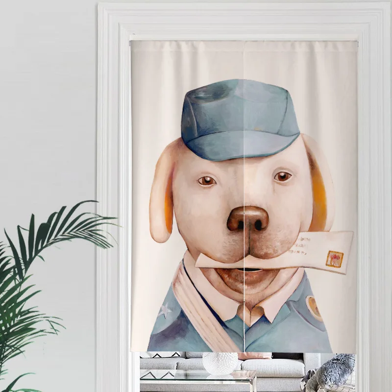 

Cute Animals Painting Door Curtains For Kitchen Children Bedroom Decor Separated Tapestry Polyester Doorway Hanging Curtains