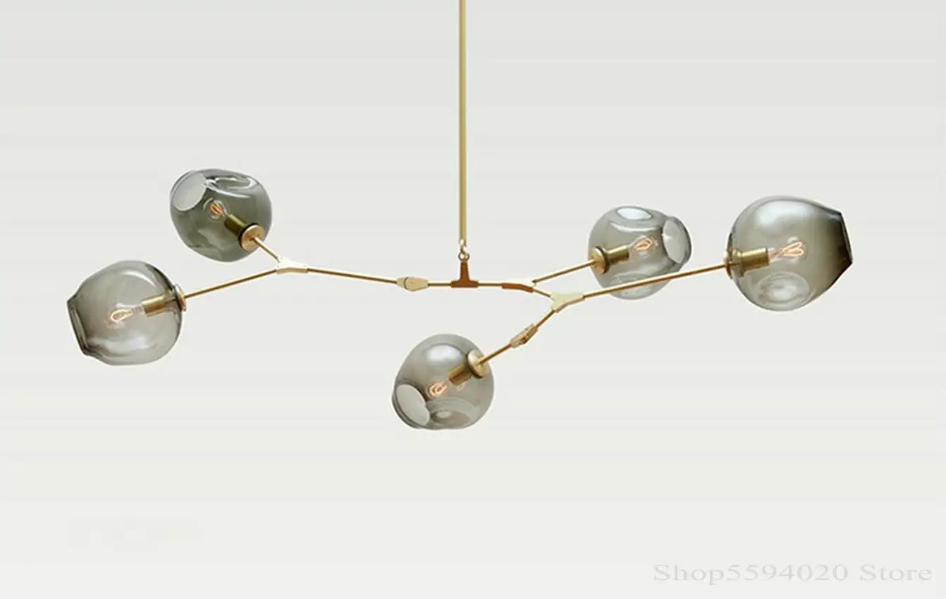 Скандинавский стеклянный светодиодный подвесной светильник для столовой кухни