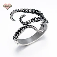 2019 new octopus opening rings lote vintage for men and women personality dark gray iinitial color adjustable jewelry accesorios