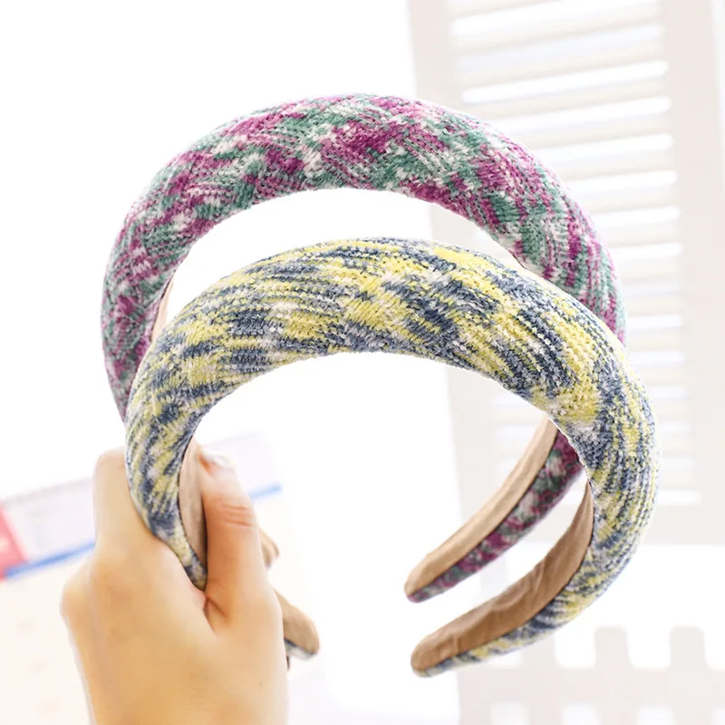 

Винтажная шерстяная вязка 2020, ободок для волос, Женская повязка на голову, зимние заколки для волос для девочек, аксессуары для волос opaska do ...