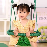 baby kids swing set adjustable rope hand knitting swing seat chair w hooks compact design hanging door children toddler