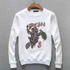 Модные мужские свитшоты в стиле аниме со стразами, Мужская Повседневная зимняя мужская Толстовка Стразы