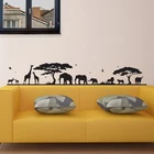 Огромное сафари животных Слон наклейки на стену в форме жирафа детская комната Африка тигровый Джунгли Лес древесная птичка, зоопарк Наклейка на стену Детские Виниловые Dec