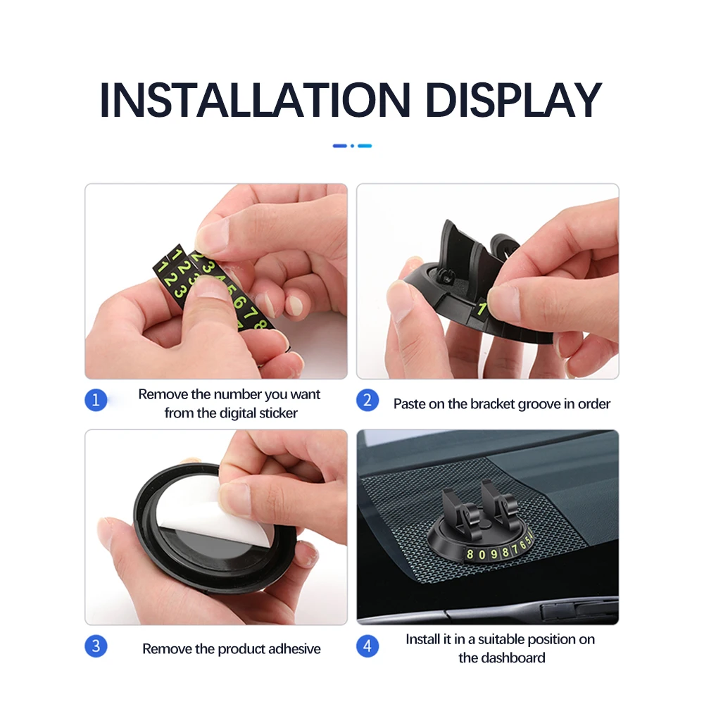 Автомобильная Временная парковочная карта с поворотом номера телефона со