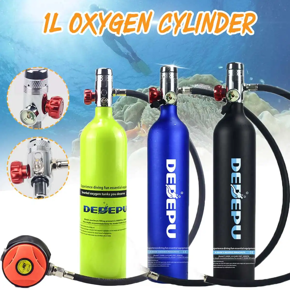 Кислородный баллон для подводного плавания комплект воздушного резервуара на 1 л