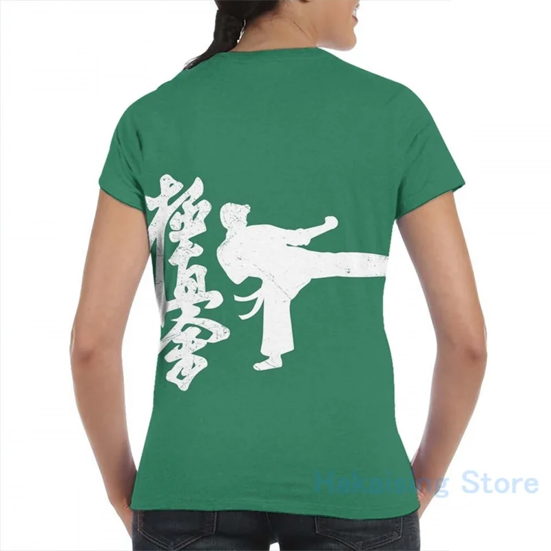 Футболка Мужская/Женская белая с принтом Kyokushin Karate модная рубашка коротким
