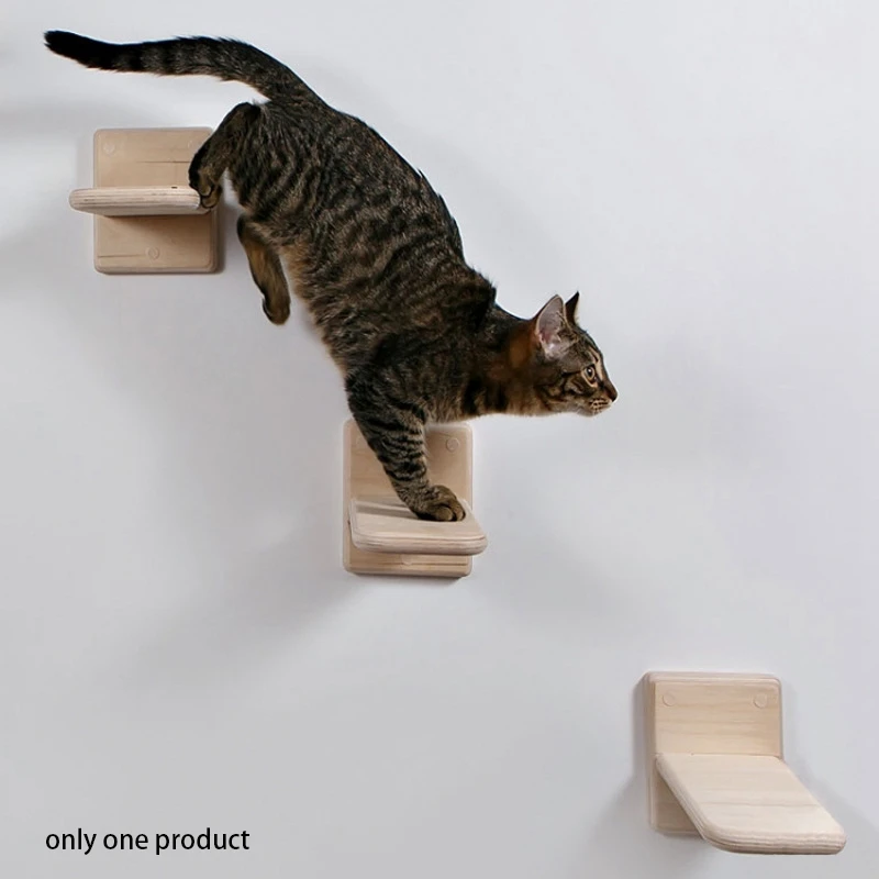 

Cat Wall Frame Cat Climbing Ladder Pine Wall Cat Jumping Platform Springboard Solid Wood Wall-Mounted Cat Climbing Frame