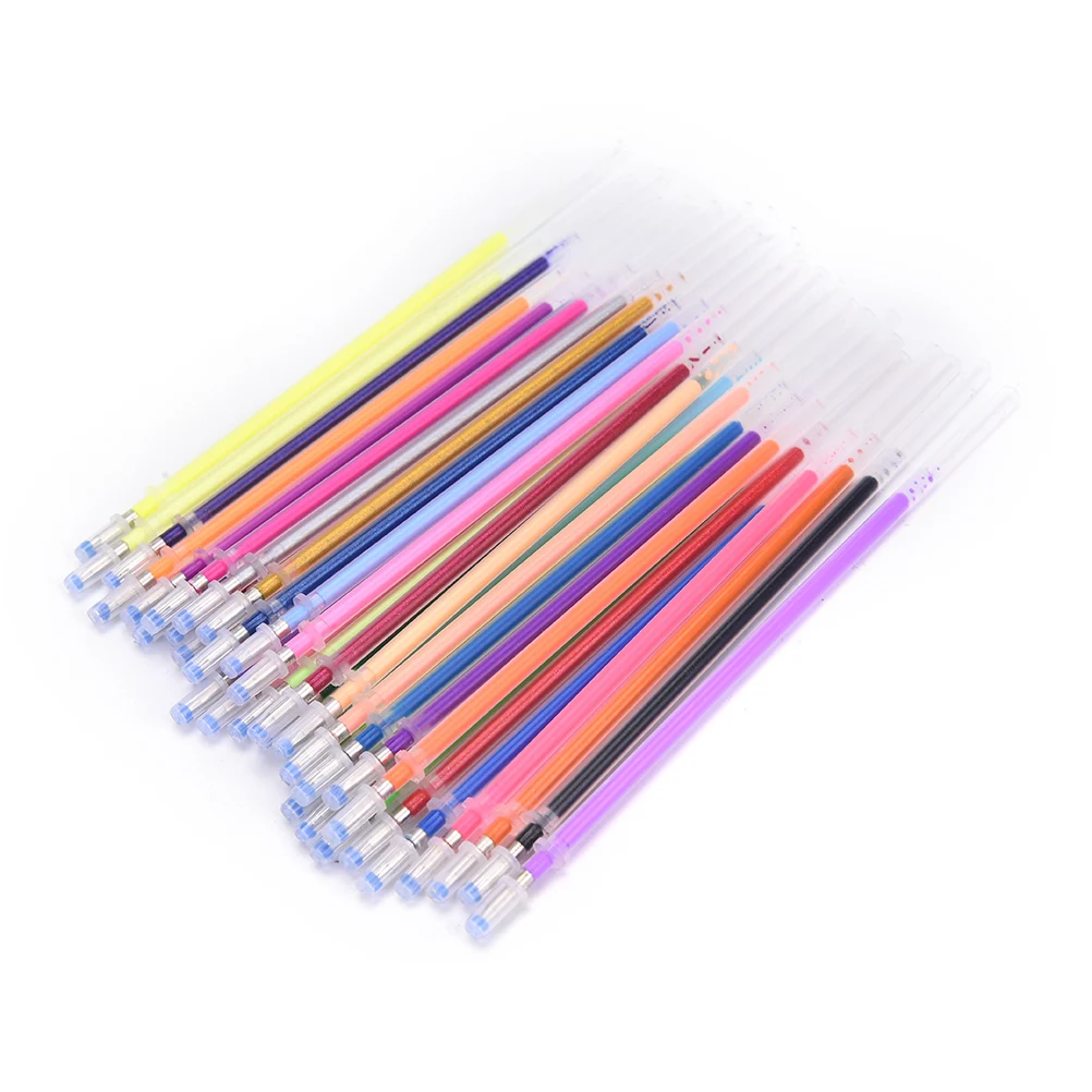 

36 Цвет s/Лот набор вспышки Ballpint гелевая ручка Выделите пополнения Цвет блестящими пополнения чернил ручка для рисования школы и офиса письм...