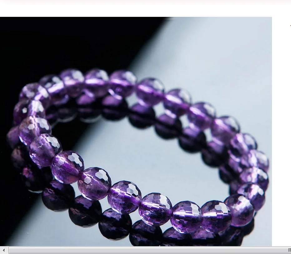 8 мм натуральный фиолетовый Аметист Кристалл граненые бусины хороший браслет