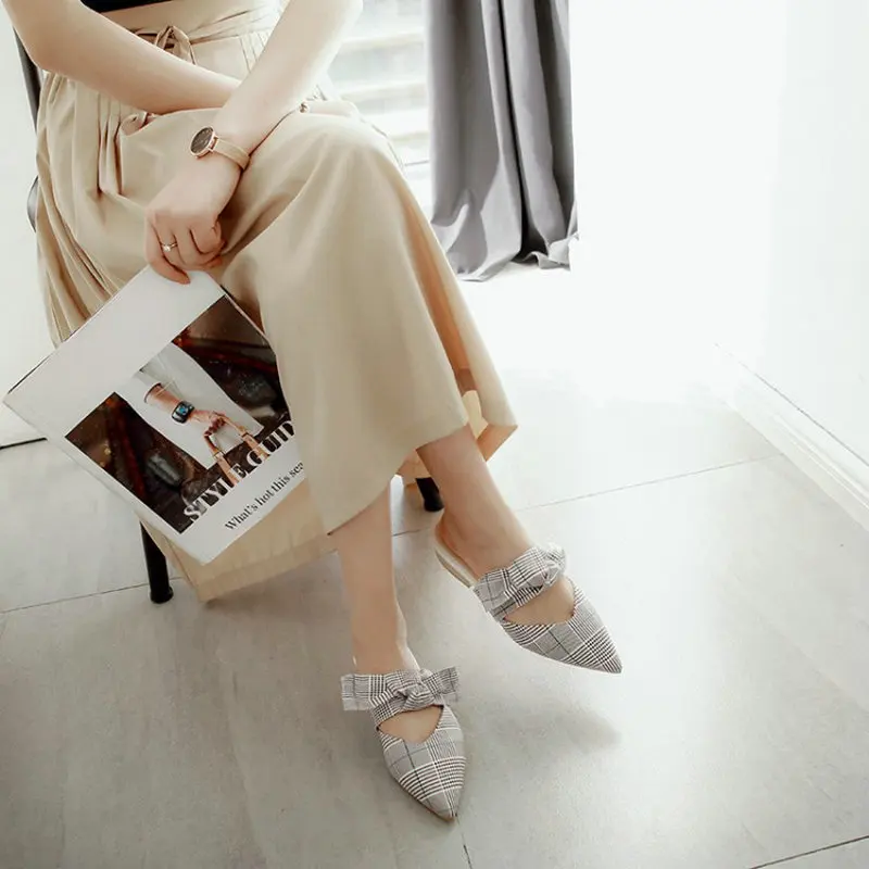 ZawsThia/летние клетчатые милые женские повседневные туфли на плоской подошве