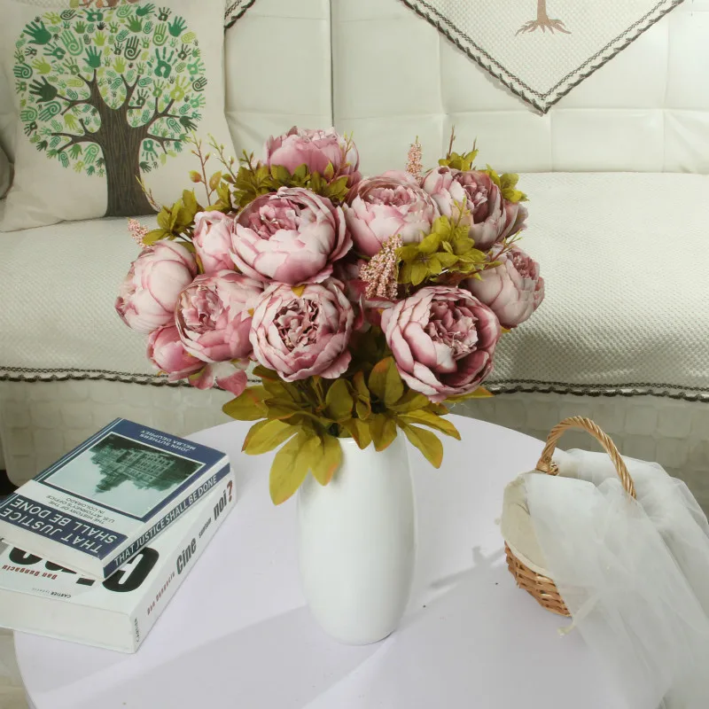 13 голов пиона в европейском стиле искусственная фотография Свадебная версия