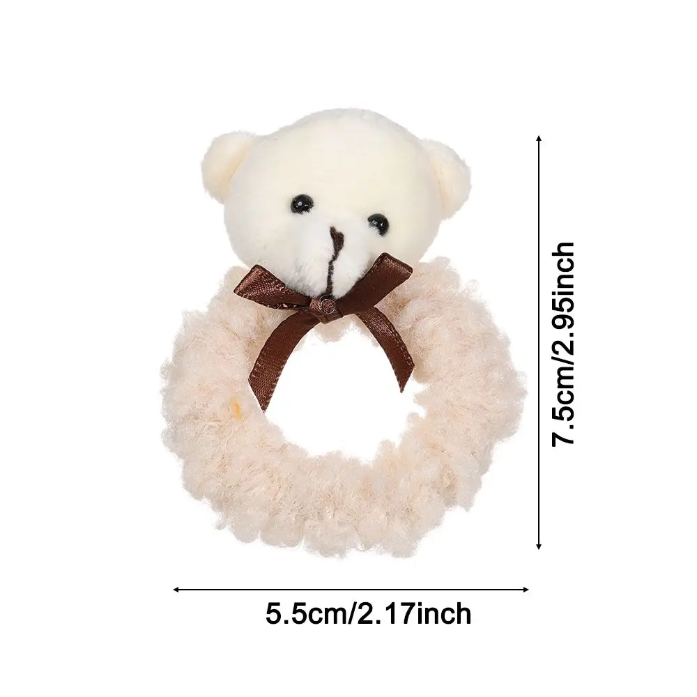 Милый медведь искусственная эластичная повязка для волос Корейская милая