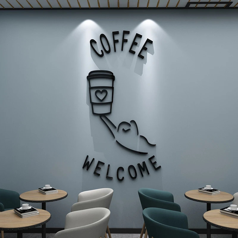 Молоко Чай магазин Кофе украшения для стен ресторана кассовый Прилавок торт