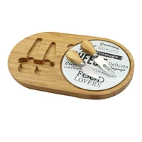 jaswehome cheese board sets glass cheese serving boards bamboo cutting board with built in cheese knife kit kitchenwares