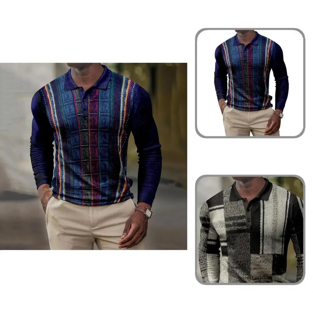 

Polyester Soft Sweat-absorbent Spring Shirt 5 Sizes Spring Shirt Turn-down Collar for Daily Wear