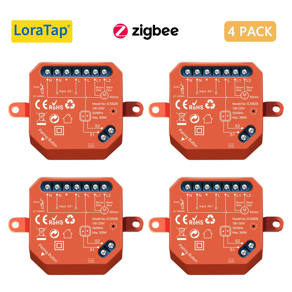 LoraTap ZigBee модуль переключателя затвора для электрических моторизованных штор туя