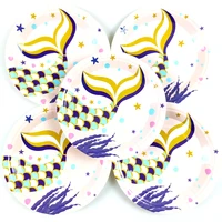 baby shower decoration mermaid theme plates happy birthday events party tableware supplies kids boys favors dishes 10pcslot