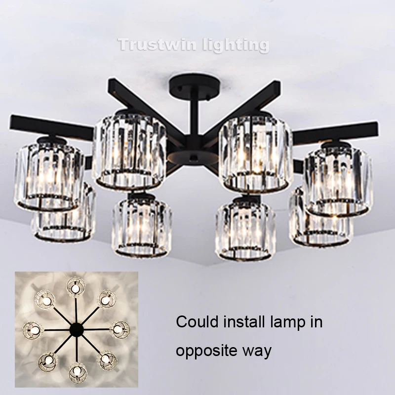 Американский кантри Лофт стеклянный Хрустальный подвесной светильник