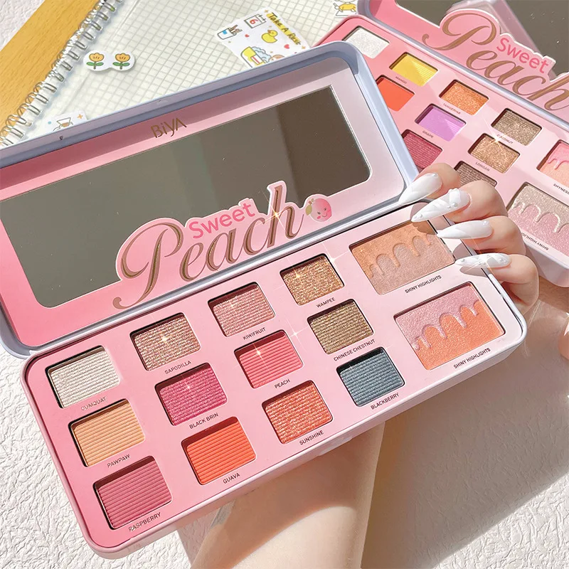 

12-color eyeshadow palette matte long lasting easy to color pearl tin box earth color eye shadow blush for beginners eyeshadow