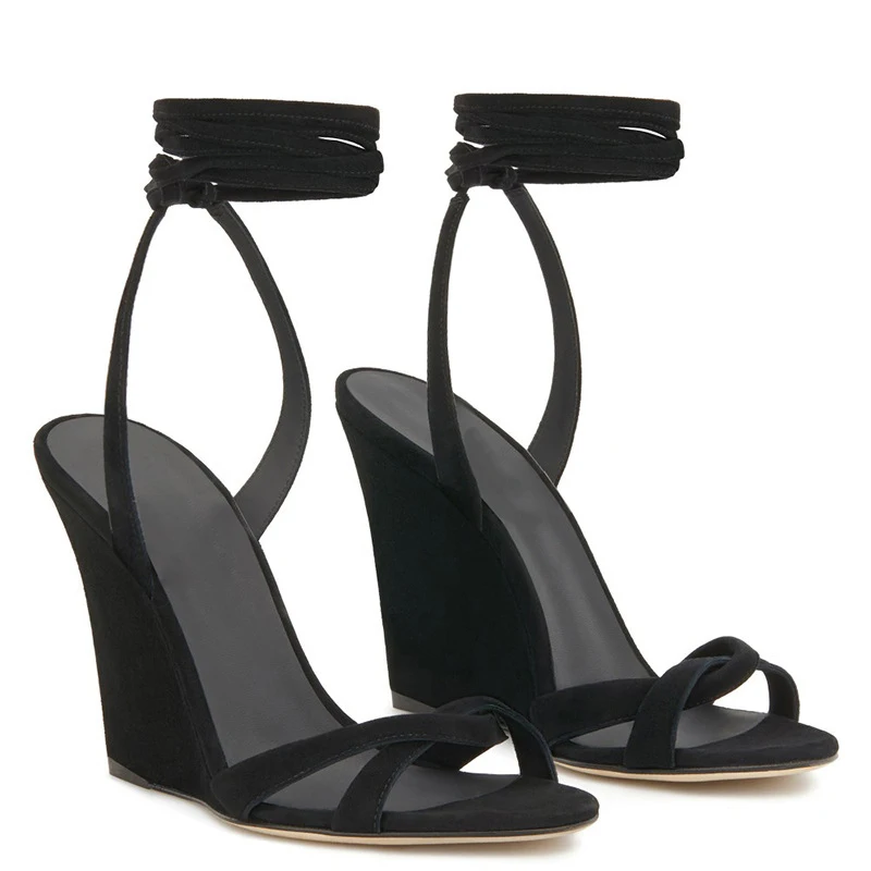 The New Women's sandals shoes woman Authentic superstar 11CM  Wedges Fashion Show high quality Wedding 3-13 14 BBZAI