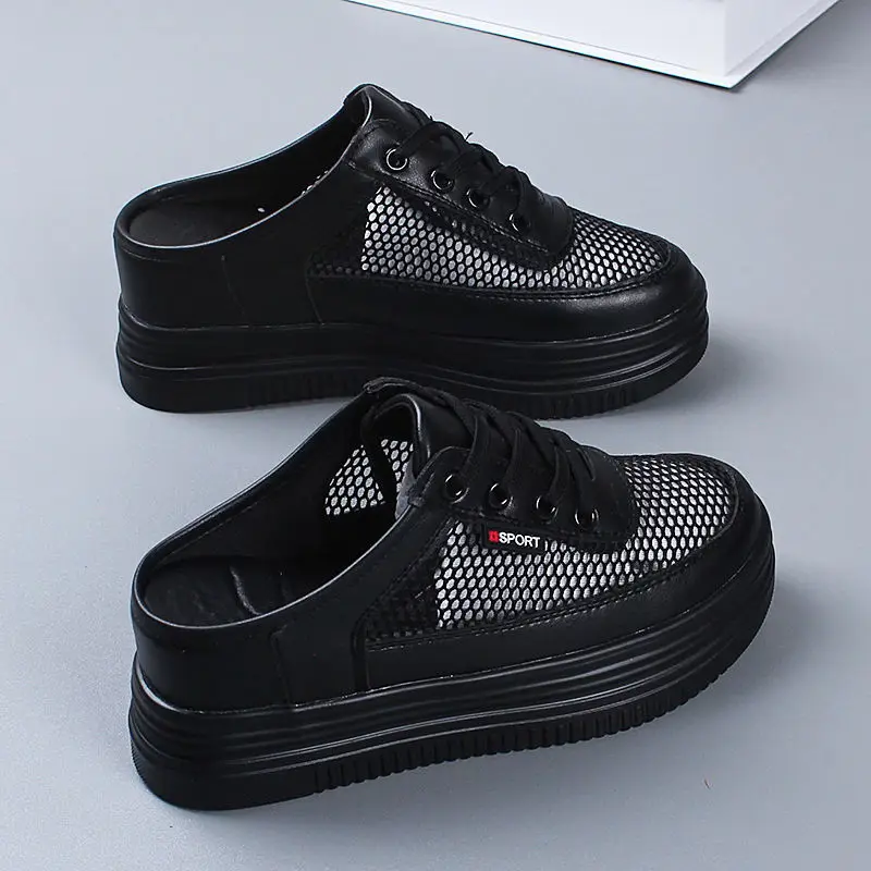 

Rubber Slippers Med Cover Toe Women Luxury Shoes Slides Platform Pantofle Designer Flat Summer 2021 PU Cross-tied Fashion Fabric