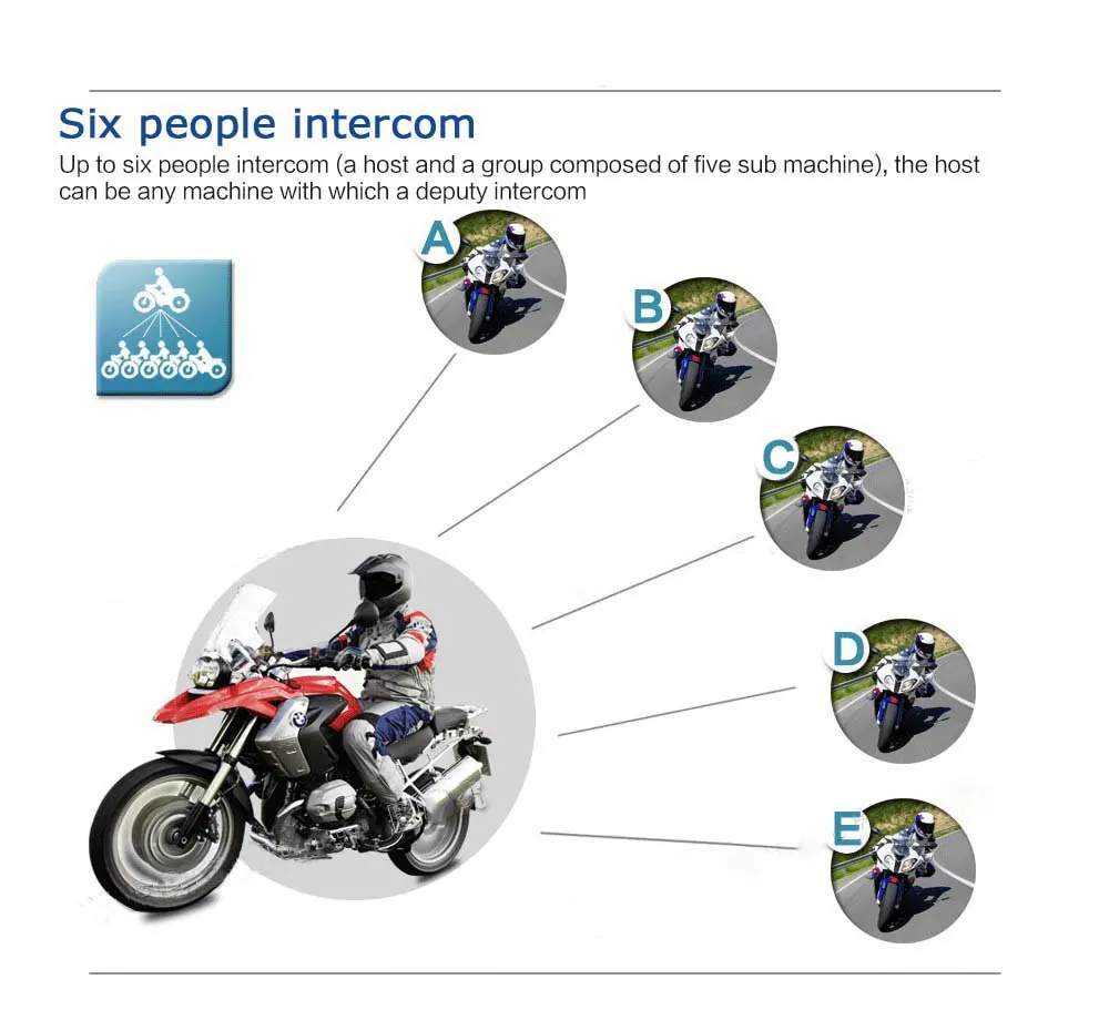 Bluetooth-гарнитура V6 для мотоциклетного шлема 1200 м | Мобильные телефоны и аксессуары