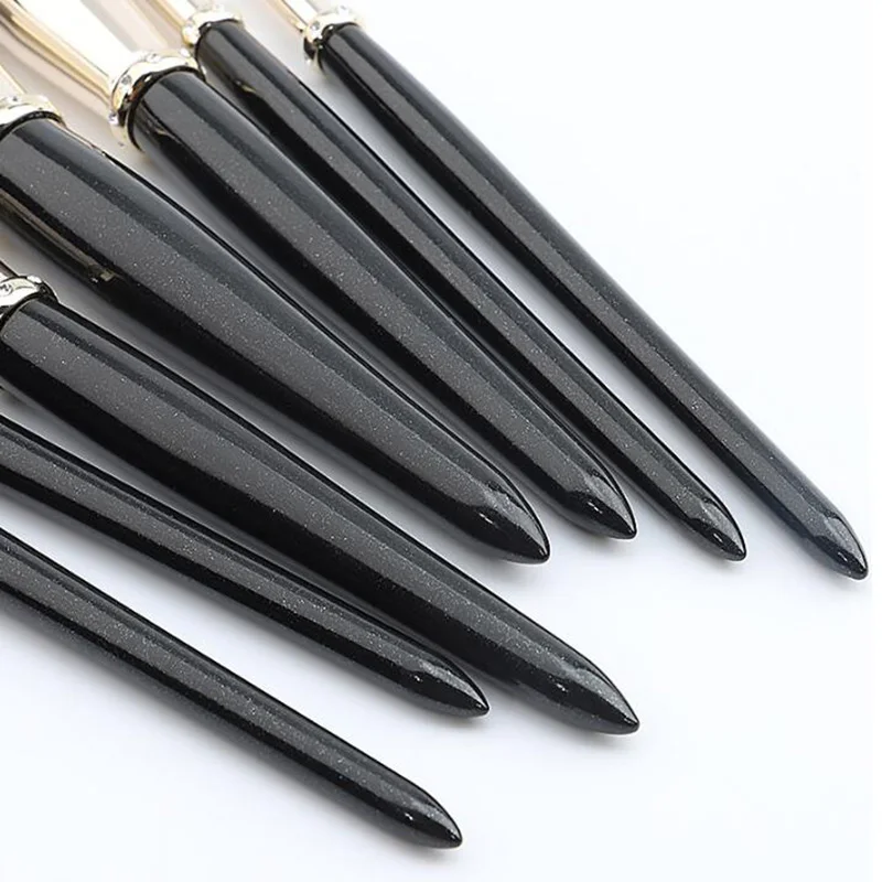 

7pcs High Quality White Black Diamond Inlay Make Up Eye Brushes Sytheric Hair Vegan Professional Make-up Brush Set Makeup Case