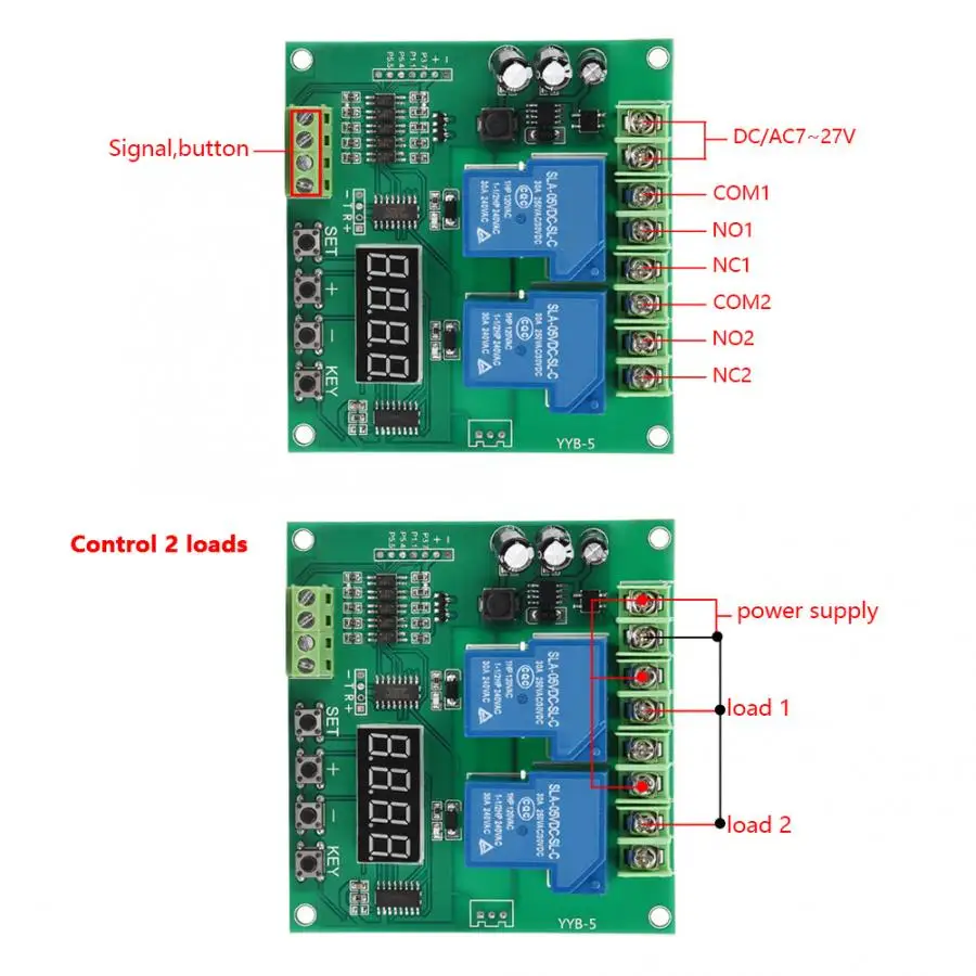 YYB 5 12v 24v передняя/обратная плата управления двигателя два модуля времени