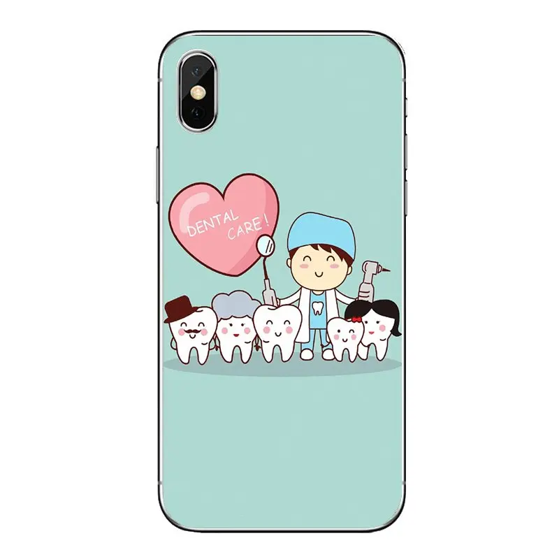 Чехол для телефона милый мультфильм стоматологический зубной коронованный зуб