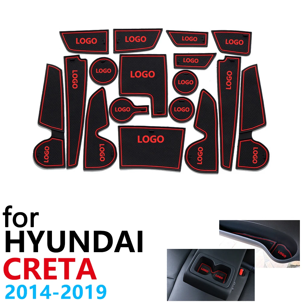 Противоскользящий резиновый коврик для чашки Hyundai Creta ix25 2014 ~ 2019 аксессуары