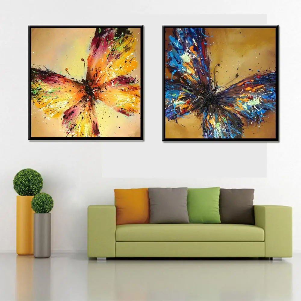 Diamond embroidered butterfly 5D DIY diamond round cross stitch living room bedroom decoration | Дом и сад