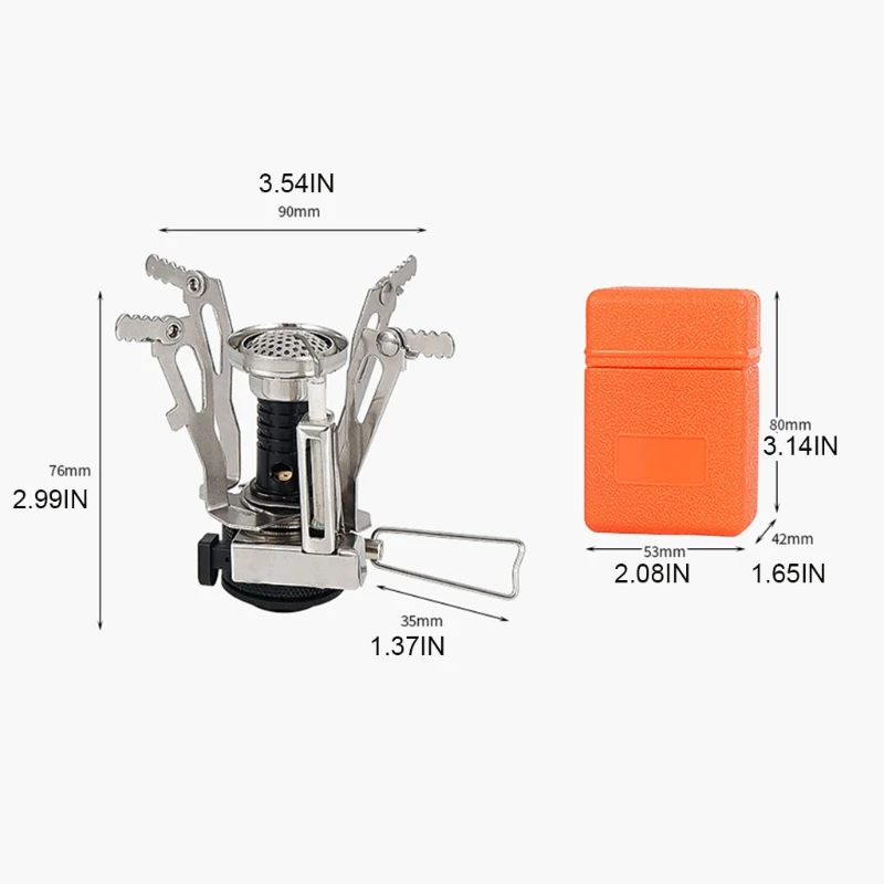 

X7AC Outdoor Camping Stove Head Picnic Folding Mini Furnace Split Burner with Adapter